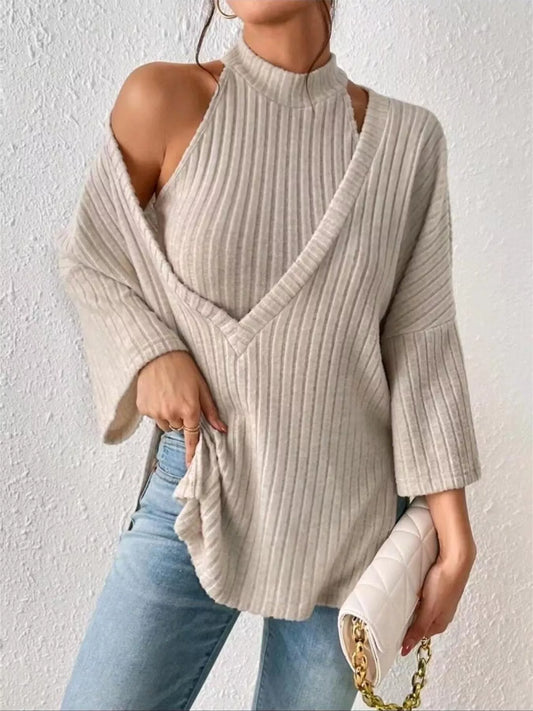 Ribbed Knit Tank & Long Sleeve Top Set
