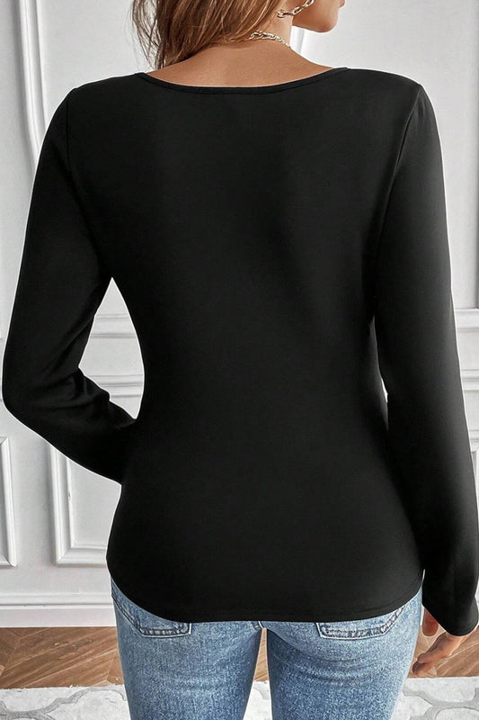 Round Neck Long Sleeve Top