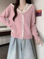 Lace Trim Hooded Cardigan