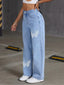 Butterfly Embellished Wide Leg Jeans