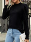 Mock Neck Puff Sleeve Blouse