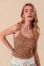 SO ME Two Tone Floral Seamless Tank Top