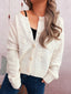 Flower Button Up Ribbed Hem Cardigan
