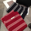 Wool Striped Contrast Knit Warm Scarf