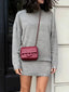 Plus Size Round Neck Long Sleeve Top and Skirt Sweater Set