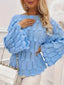 Textured Knit Bell Sleeve Knit Top