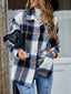 Plaid Button-Up Long Sleeve Shacket