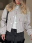 Casual Cropped Snap-Down Jacket