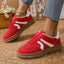 Lace Up Round Toe Contrast Sneakers