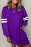 Stripe Long Sleeve Casual Sweatshirt Dress