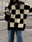 Checkerboard Pattern Oversized Sweater