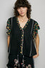 POL V-Neck Floral Ruffle Sleeve Blouse