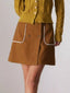 Button-Front Mini Skirt