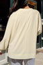 Side Slit Notched Long Sleeve Top