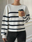 Striped Round Neck Long Sleeve Knit Top