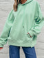 Drawstring Textured Baggy Solid Hoodie