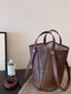 Leather Bucket Tote Bag