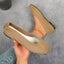 Knitted Square Toe Flat Slip-Ons