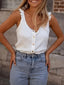 Button-Front Textured Tank