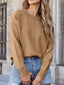 Center Seam Drop Shoulder Pullover Solid Sweater