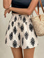 Smocked Waist Printed Shorts