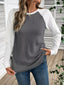 Waffle Knit Raglan Sleeve T-Shirt