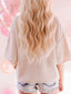 V-Neck Dropped Sleeve Heart Print Valentines Sweater