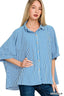 Zenana Oversized Stripe Button Down Shirt