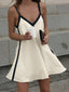 Contrast Trim V-Neck Mini Cami Dress