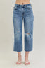 Judy Blue Full Size High Waist Destroy Crop Wide Leg Jeans Plus Size