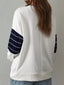 Exposed Seam Detail Color Block Patch Pocket Drop Shoulder Sweatshirt