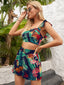 Printed Square Neck Top and Shorts Set