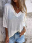 Full Size Openwork V-Neck Knit Cover Up Plus Size
