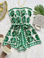 Printed Tube Tie Waist Romper