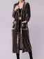 Velvet Lapel Collar Longline Coat