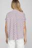 She + Sky Full Size Printed Johnny Collar Short Sleeve Blouse Plus Size