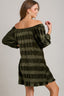 Umgee Off-Shoulder Balloon Sleeve Velvet Mini Dress