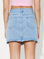 Distressed Raw Hem Mini Denim Skirt