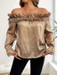 Ruffled Off-Shoulder Flounce Sleeve Blouse