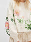 Printed Round Neck Dropped Shoulder Sweatshirt