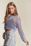 ADORA Drop Shoulder Crochet Crop Top