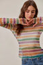 SO ME Mardi Gras Color Stripe Stretch Mesh Top