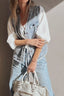 Frayed Edge Flap Pockets Denim Vest Jacket