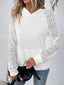 Lace Sleeve Kangaroo Pocket Hoodie