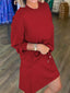 Casual Solid Color Sweatshirt and Skirt Set