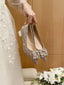 Glitter Point Toe Block Heel Pumps