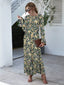 Floral Flounce Sleeve Maxi Dress