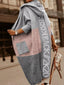 Full Size Hooded Color Block Open Front Cardigan Plus Size