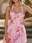 Floral Print Halter Neck Mini Dress