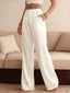 Lace Waist Wide Leg Pants
